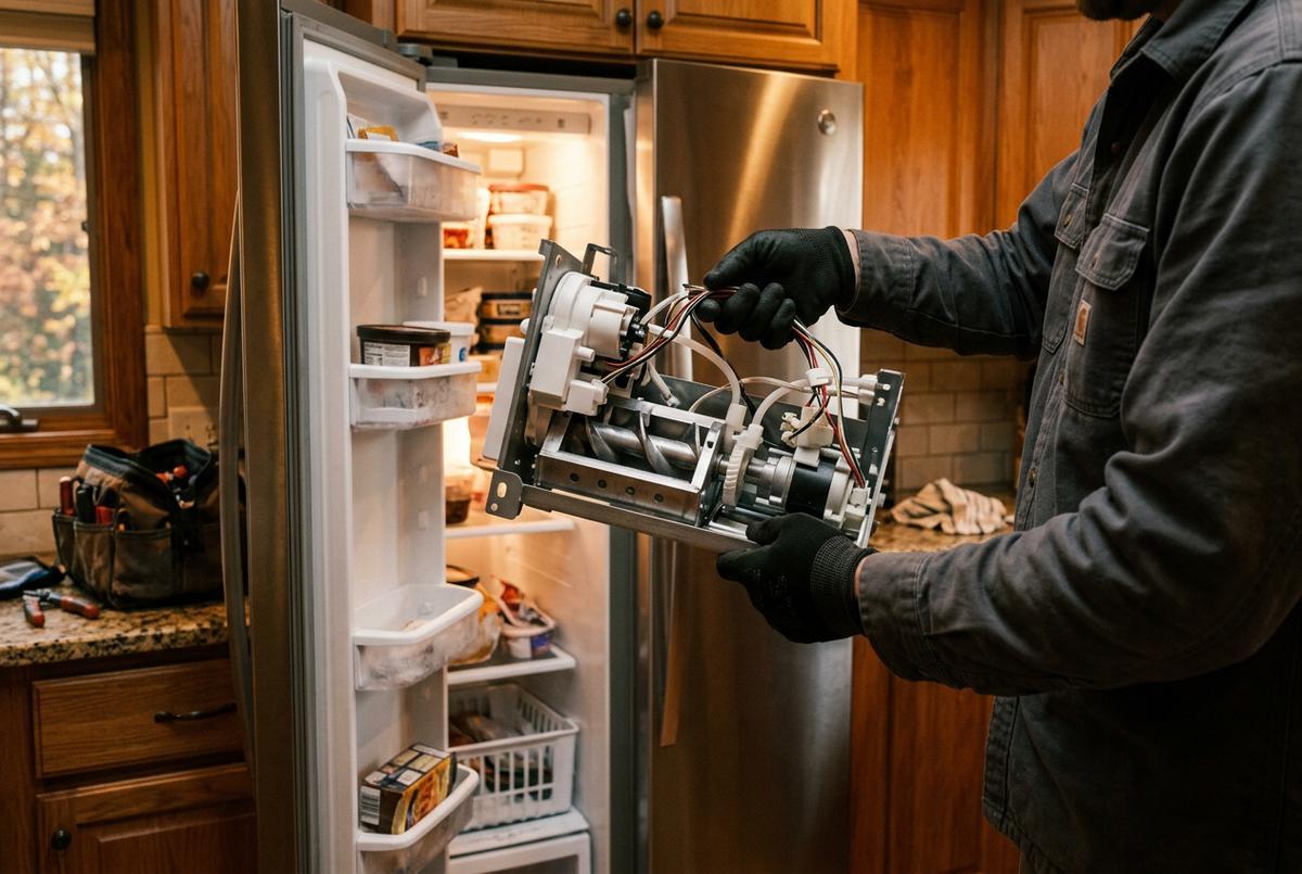 Ice Maker Repair technician at work
