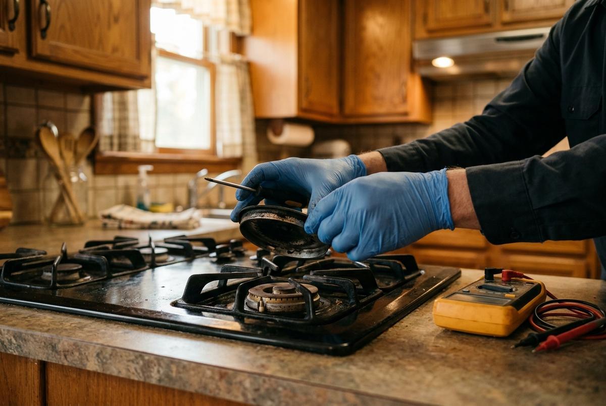 Stove & Range Repair technician at work